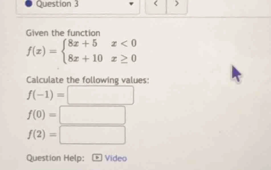 question 3 given the function $f(x) = \\begin{cases}8x + 5 & x < 0 \\\\…