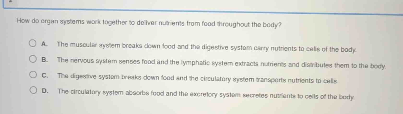 how do organ systems work together to deliver nutrients from food throu…