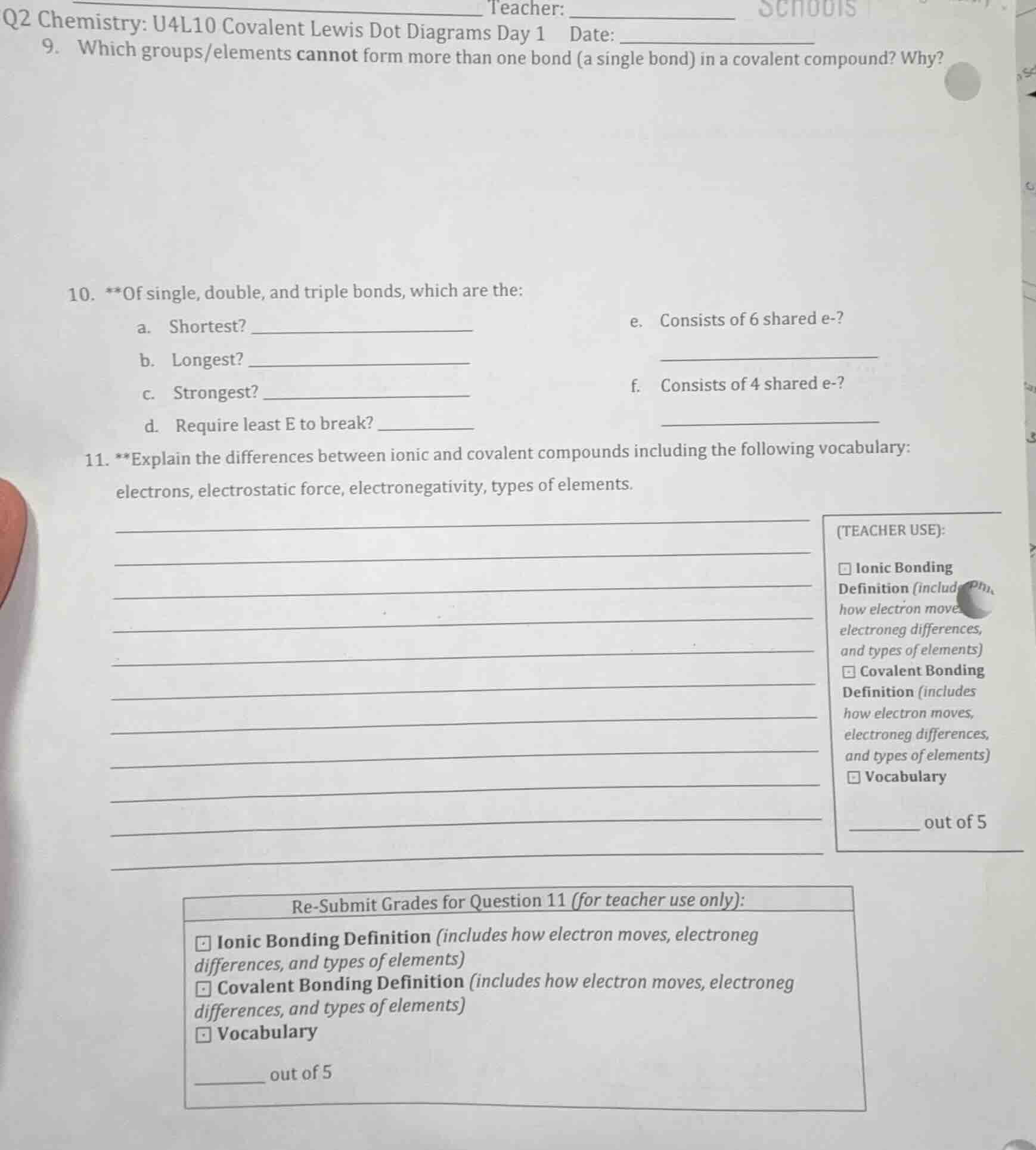 q2 chemistry: u4l10 covalent lewis dot diagrams day 1 date: 9. which gr…