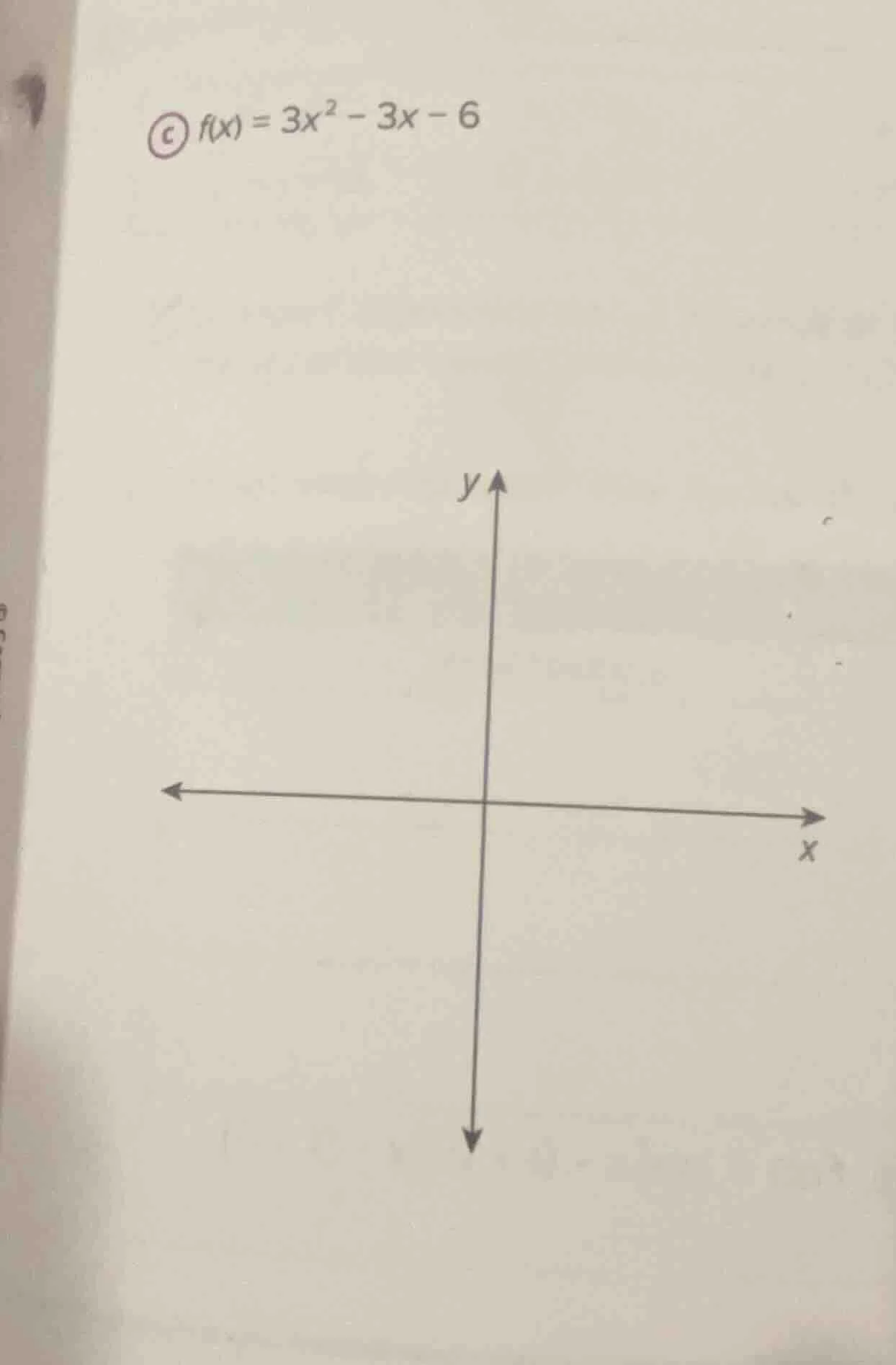 c) f(x) = 3x² - 3x - 6