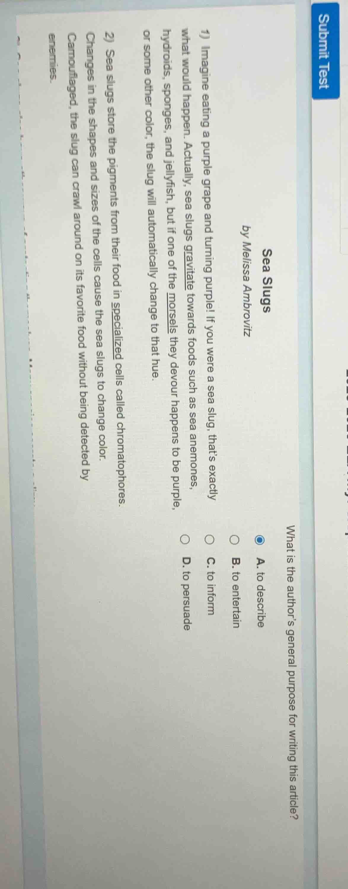 sea slugs by melissa ambrovitz 1) imagine eating a purple grape and tur…