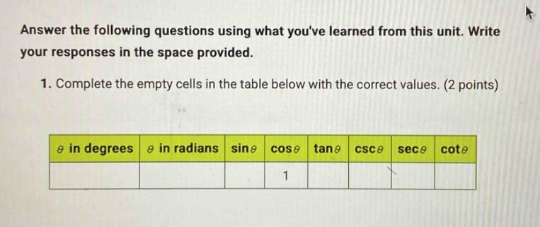 answer the following questions using what youve learned from this unit.…