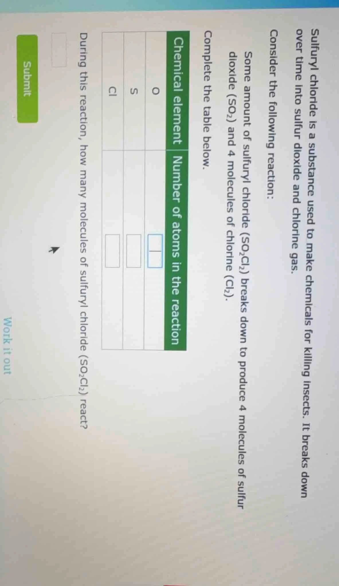 sulfuryl chloride is a substance used to make chemicals for killing ins…