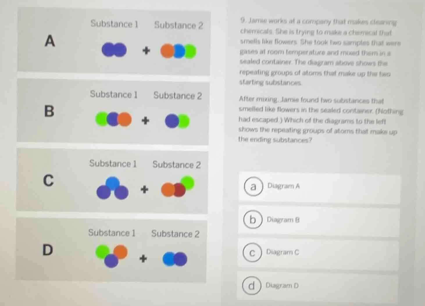 9. jamie works at a company that makes cleaning chemicals. she is tryin…
