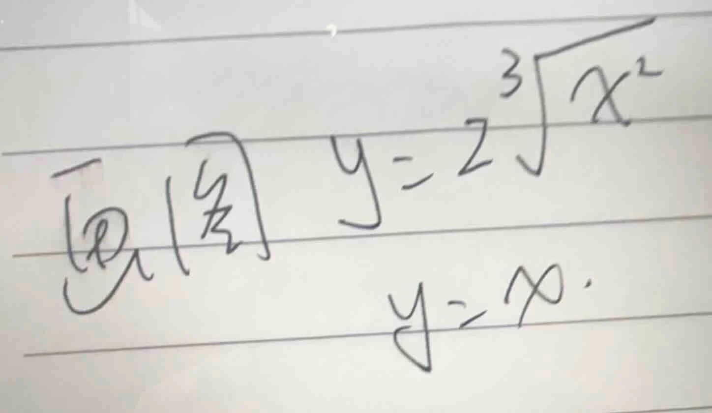 画图 $y = 2sqrt3{x^2}$，$y = x$