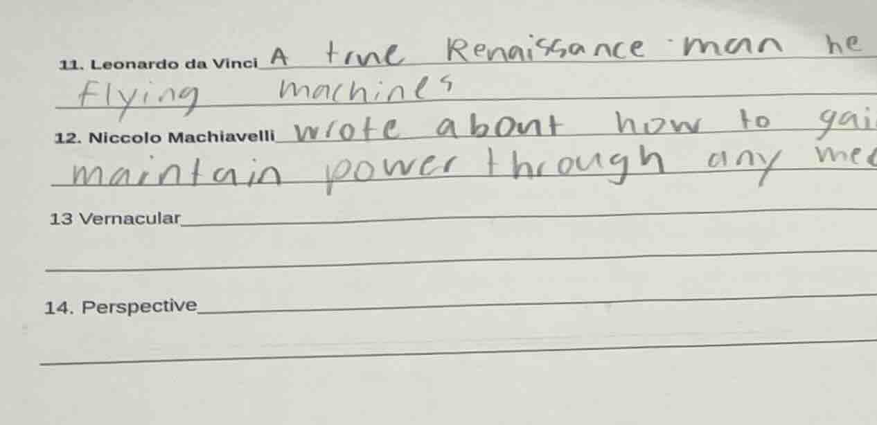 11. leonardo da vinci a true renaissance man he flying machines 12. nic…