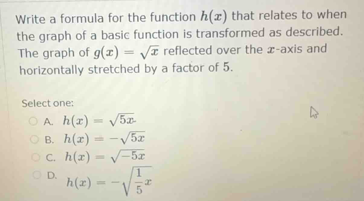 write a formula for the function $h(x)$ that relates to when the graph …