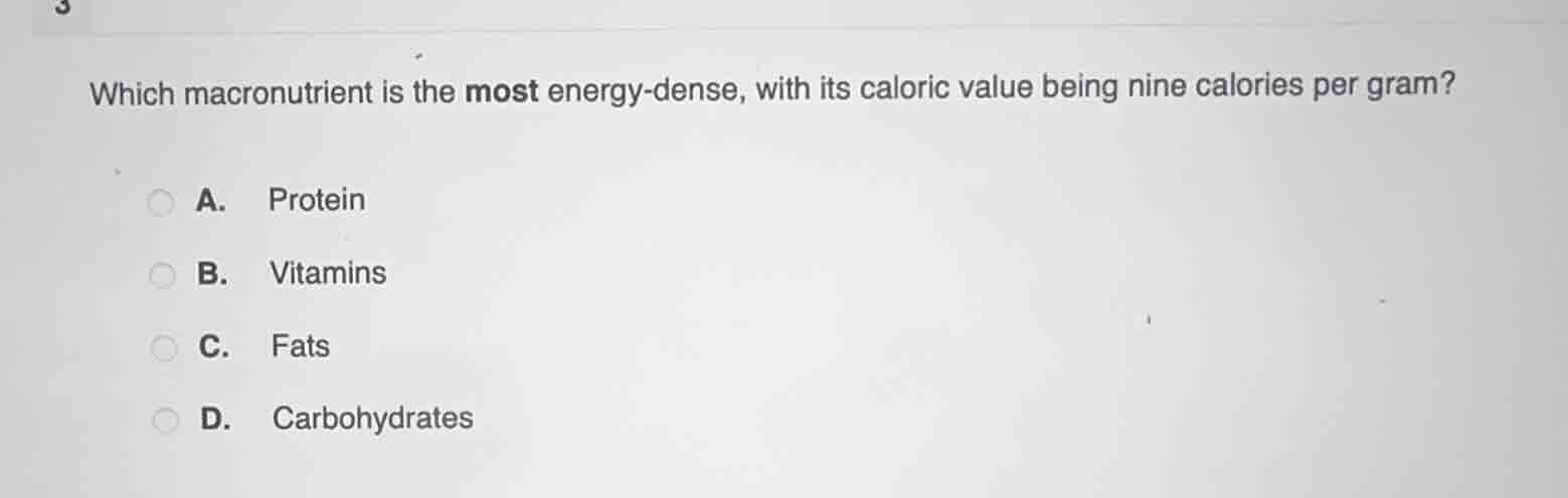 which macronutrient is the most energy - dense, with its caloric value …