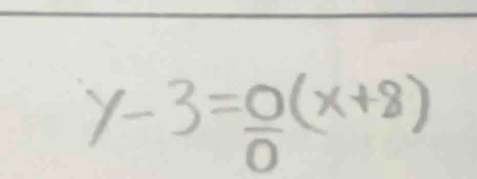 y - 3 = \\frac{0}{0}(x + 8)