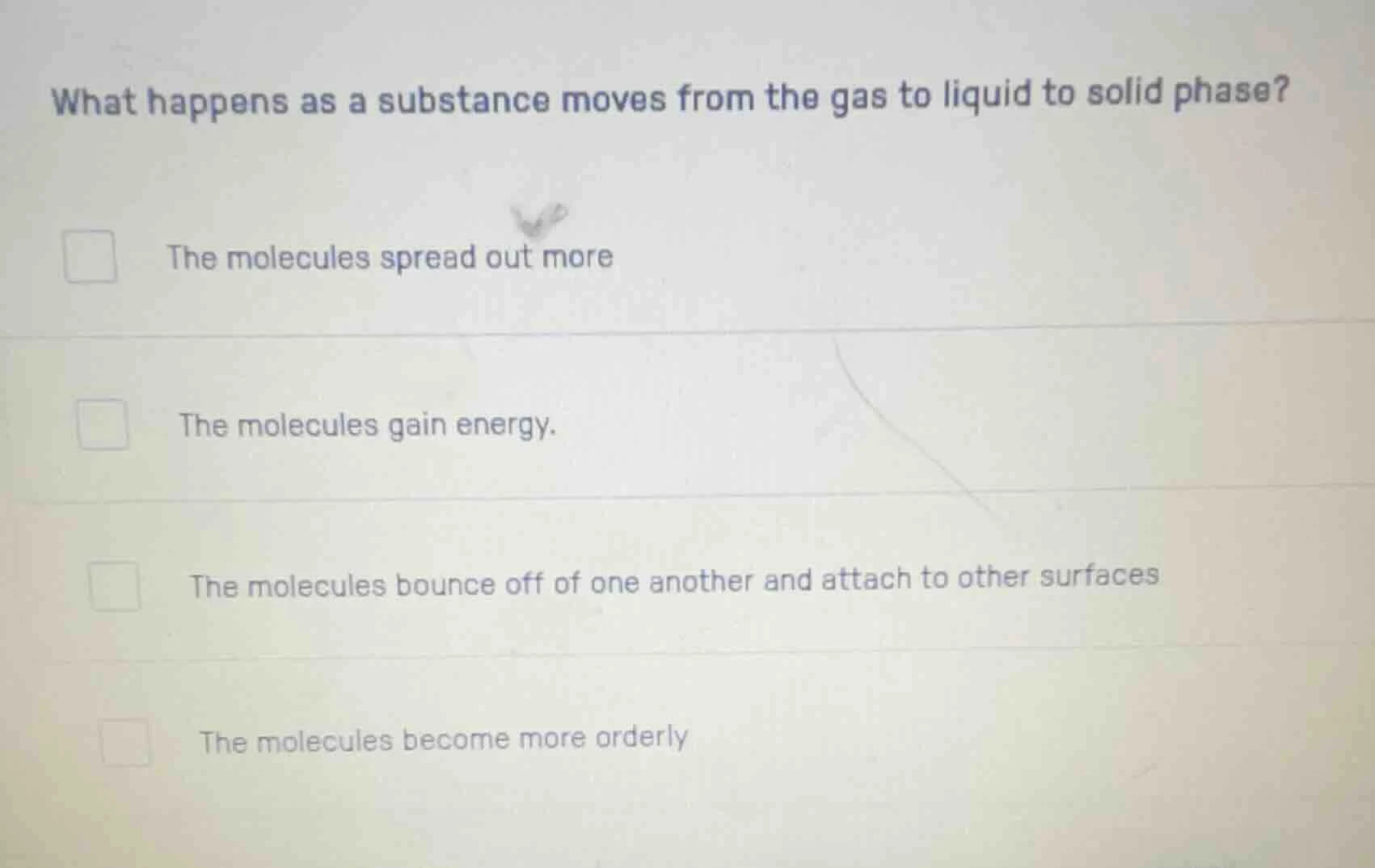 what happens as a substance moves from the gas to liquid to solid phase…