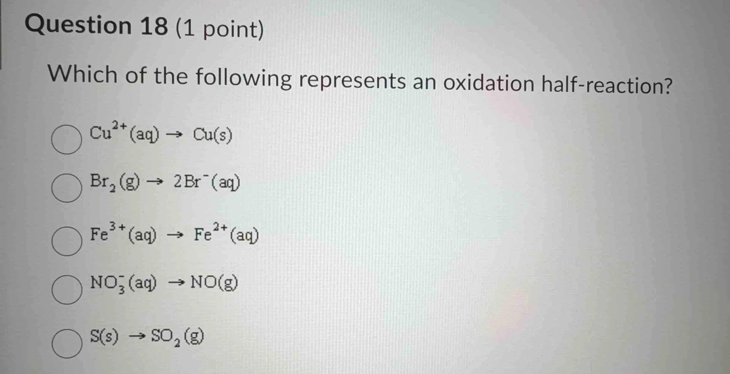 question 18 (1 point) which of the following represents an oxidation ha…