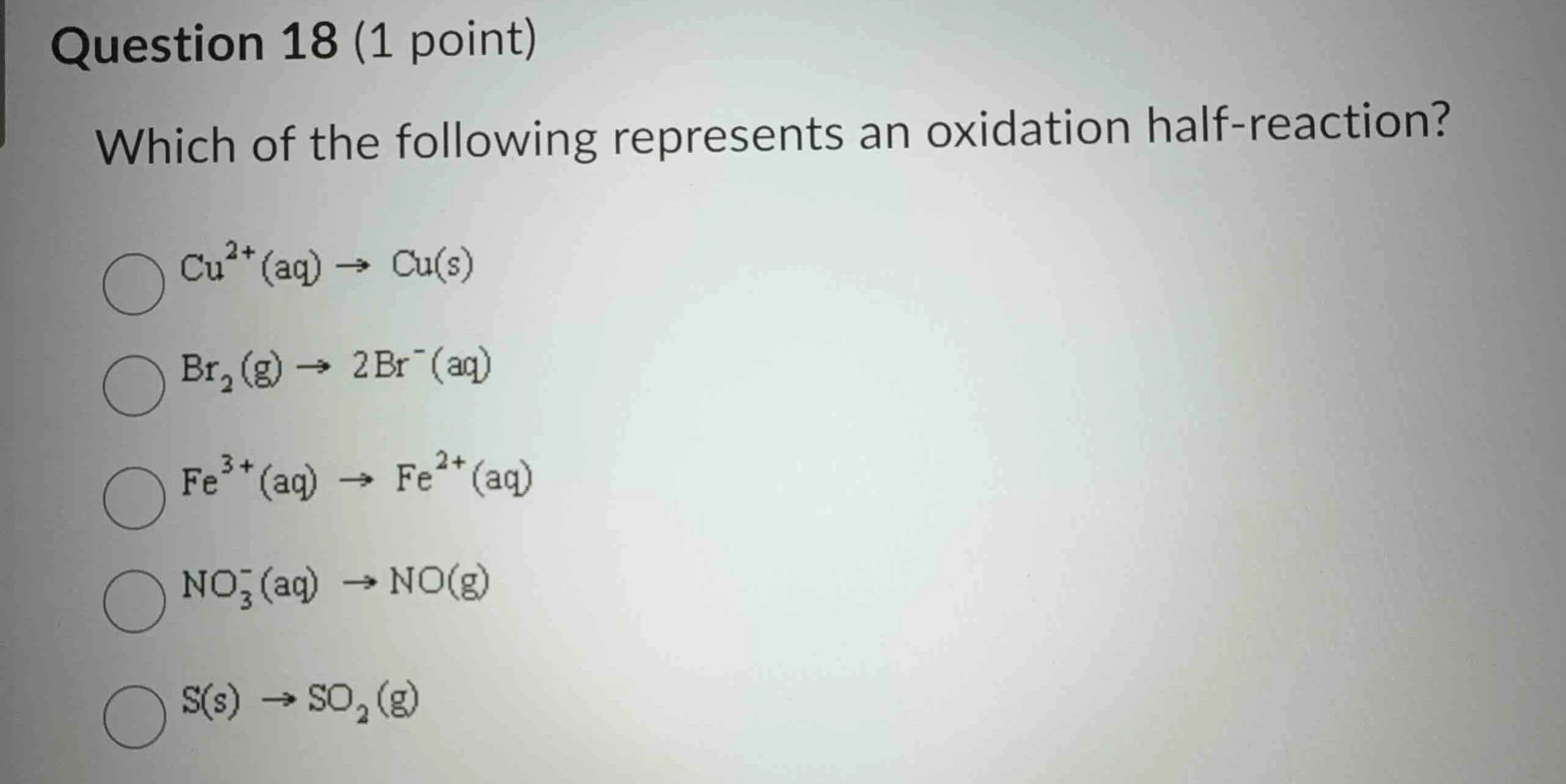 question 18 (1 point) which of the following represents an oxidation ha…