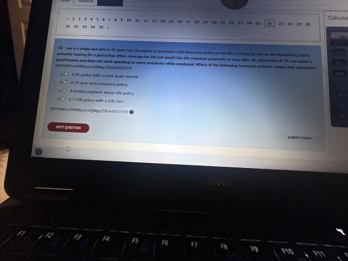 26 lee is a single dad who is 41 years old. he wishes to purchase a lif…