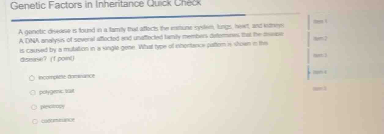 genetic factors in inheritance quick check a genetic disease is found i…