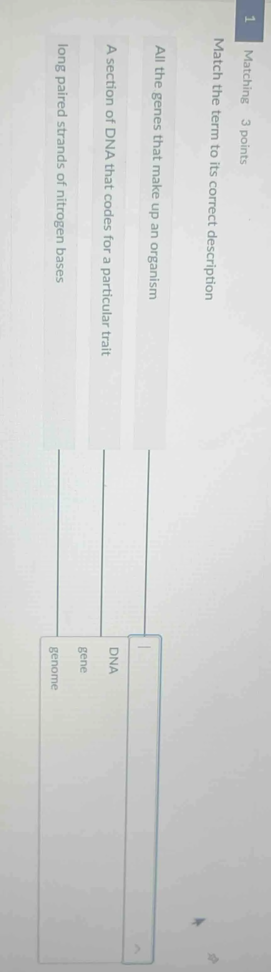 matching 3 points match the term to its correct description all the gen…