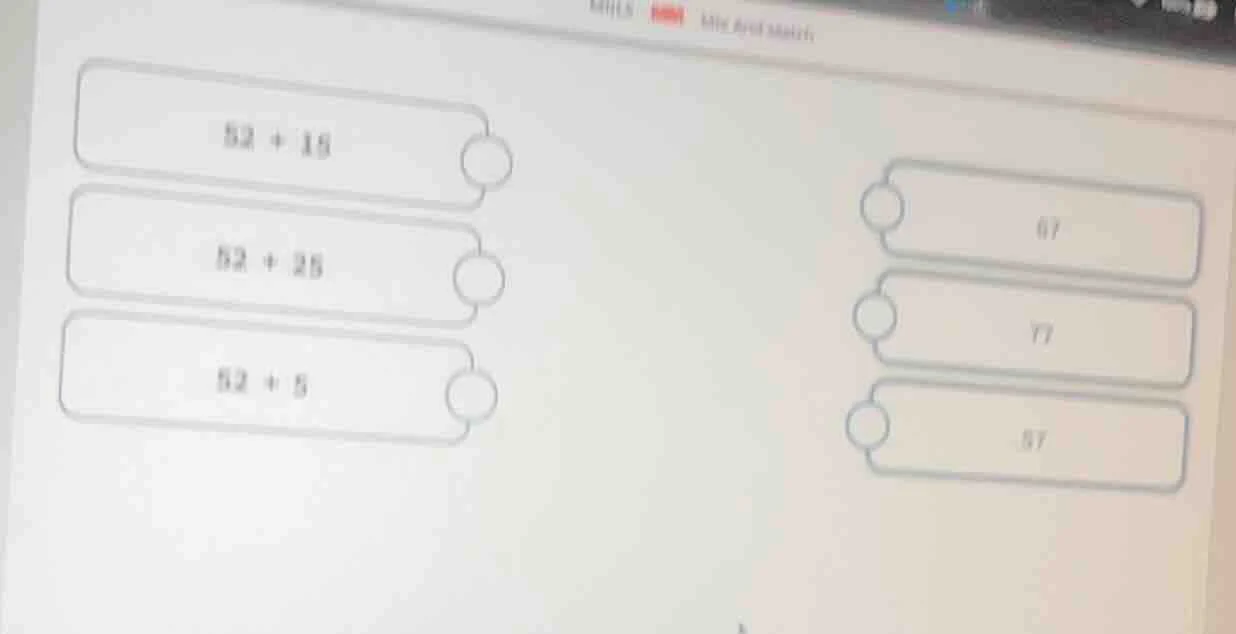 52 + 15 52 + 25 52 + 5 67 77 97