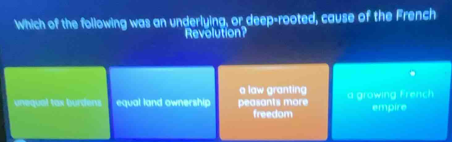 which of the following was an underlying, or deep - rooted, cause of th…