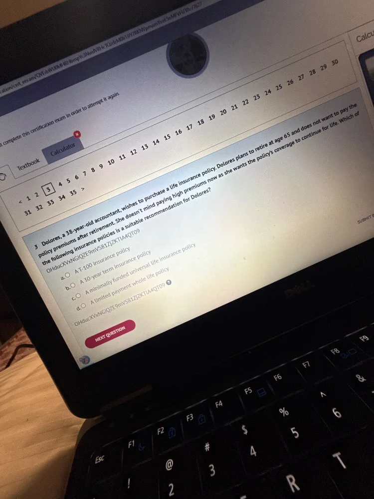 5 dolores, a 38 - year - old accountant, wishes to purchase a life insu…