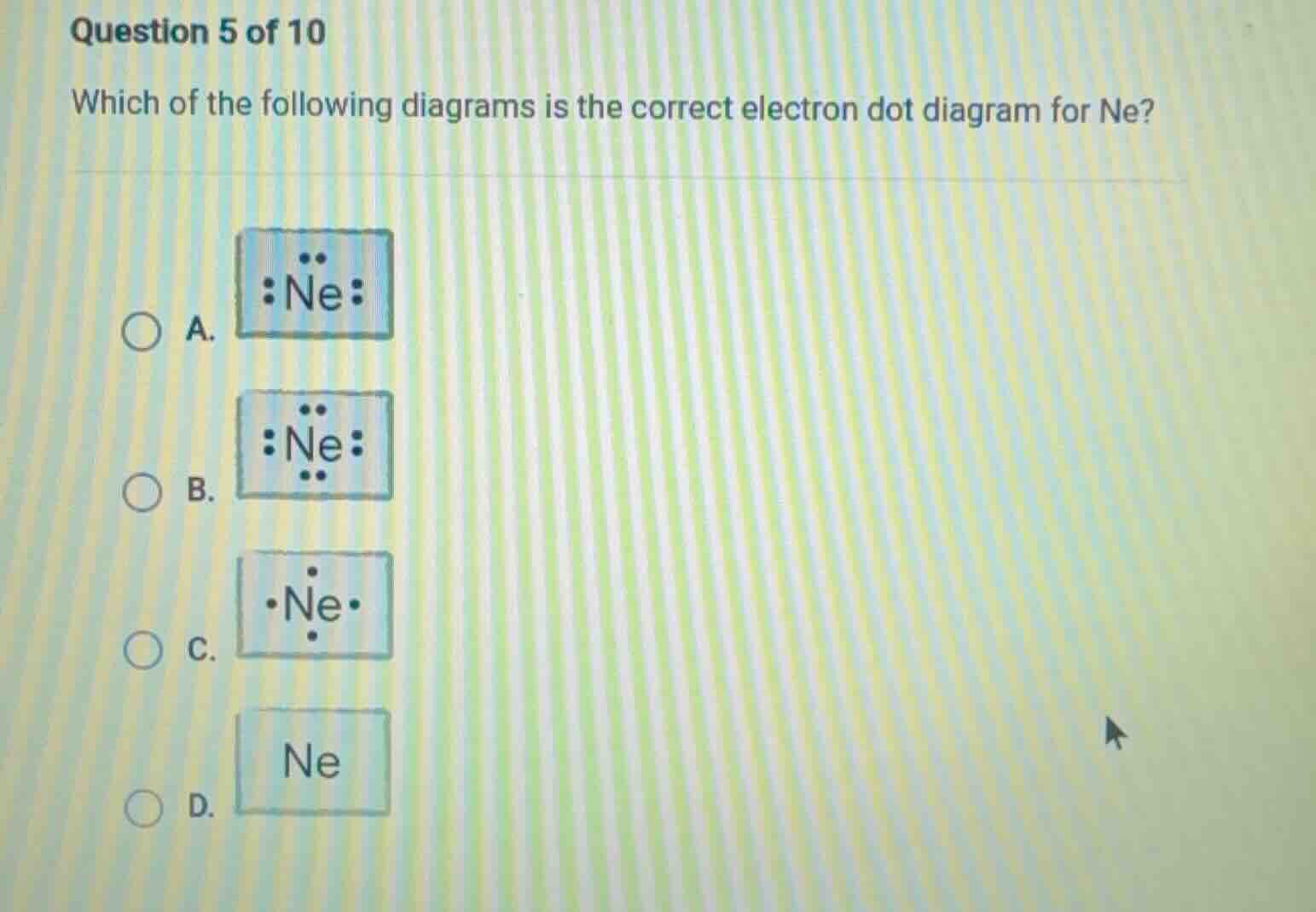 question 5 of 10 which of the following diagrams is the correct electro…
