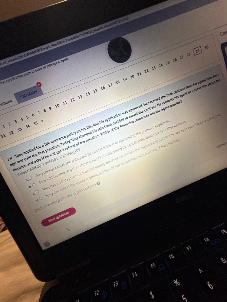 29 tony applied for a life insurance policy on his life, and his applic…