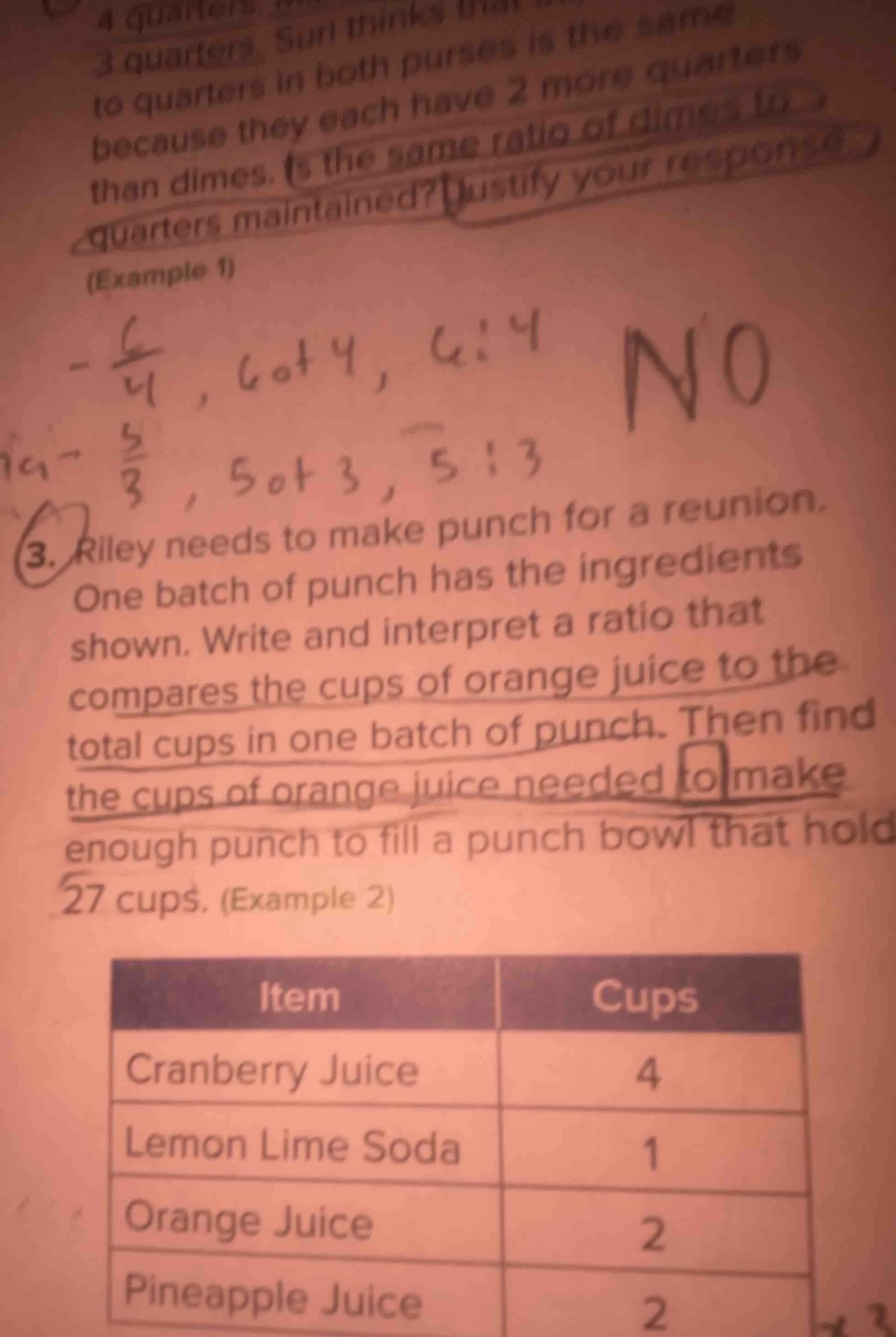 3. riley needs to make punch for a reunion. one batch of punch has the …