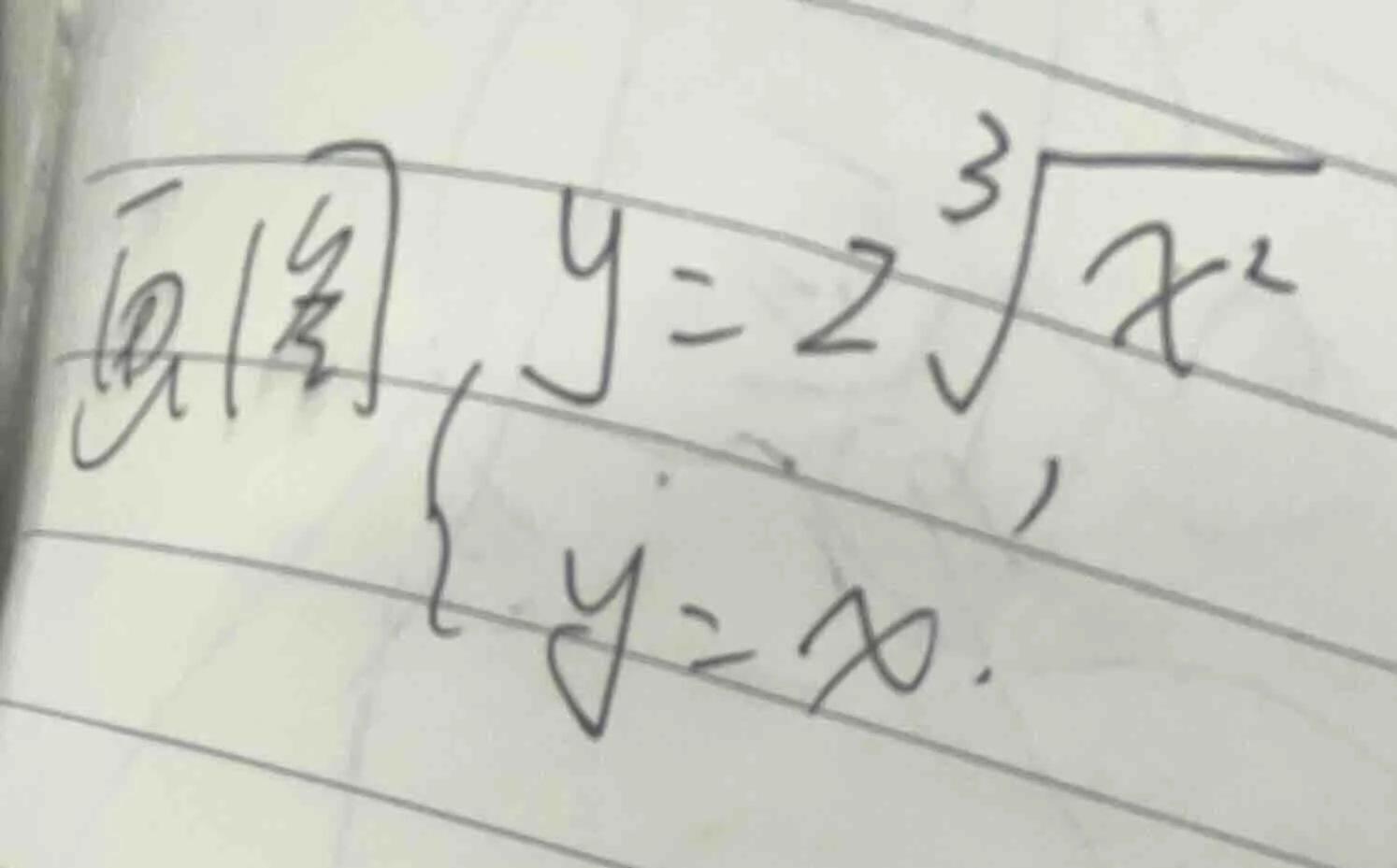 画图 $y = 2sqrt3{x^2}$，$y = x$