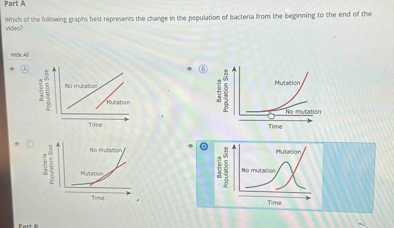 part a which of the following graphs best represents the change in the …