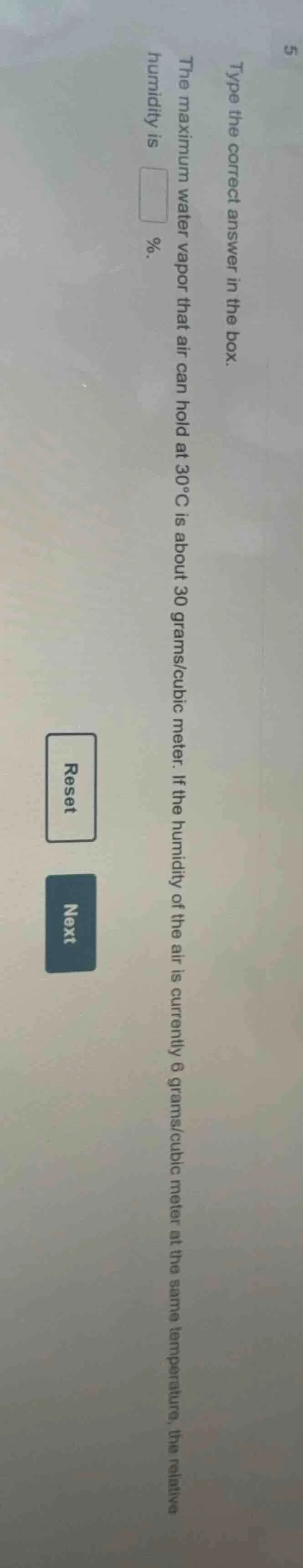 type the correct answer in the box. the maximum water vapor that air ca…