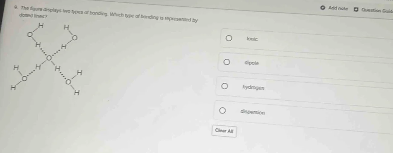 9. the figure displays two types of bonding. which type of bonding is r…