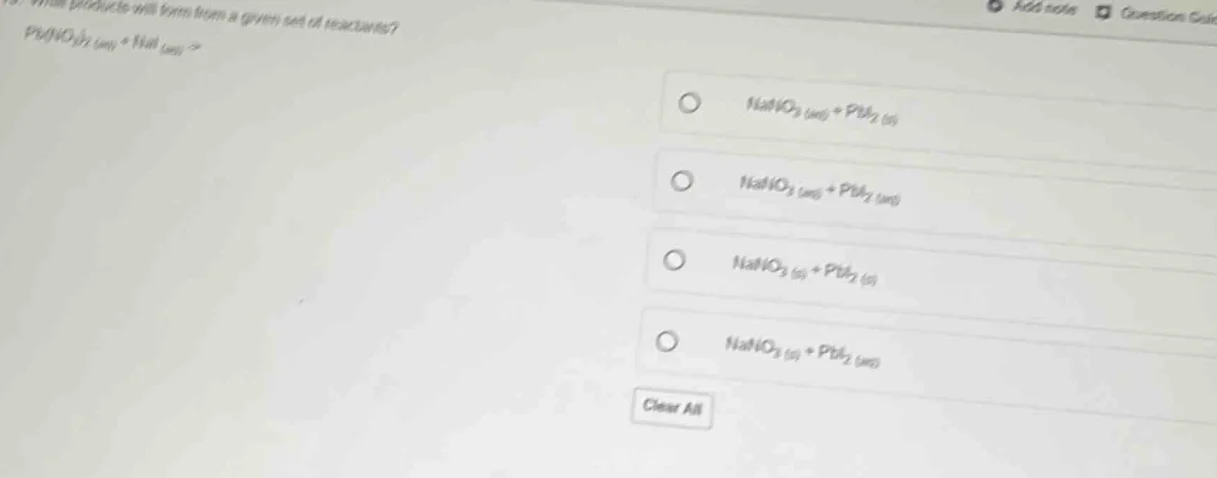 what products will form from a given set of reactants? pb(no₃)₂ (aq) + …