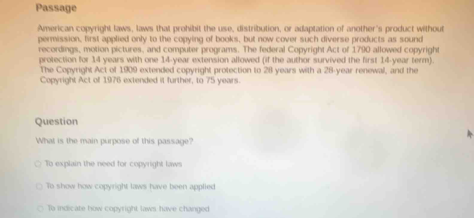 passage american copyright laws, laws that prohibit the use, distributi…