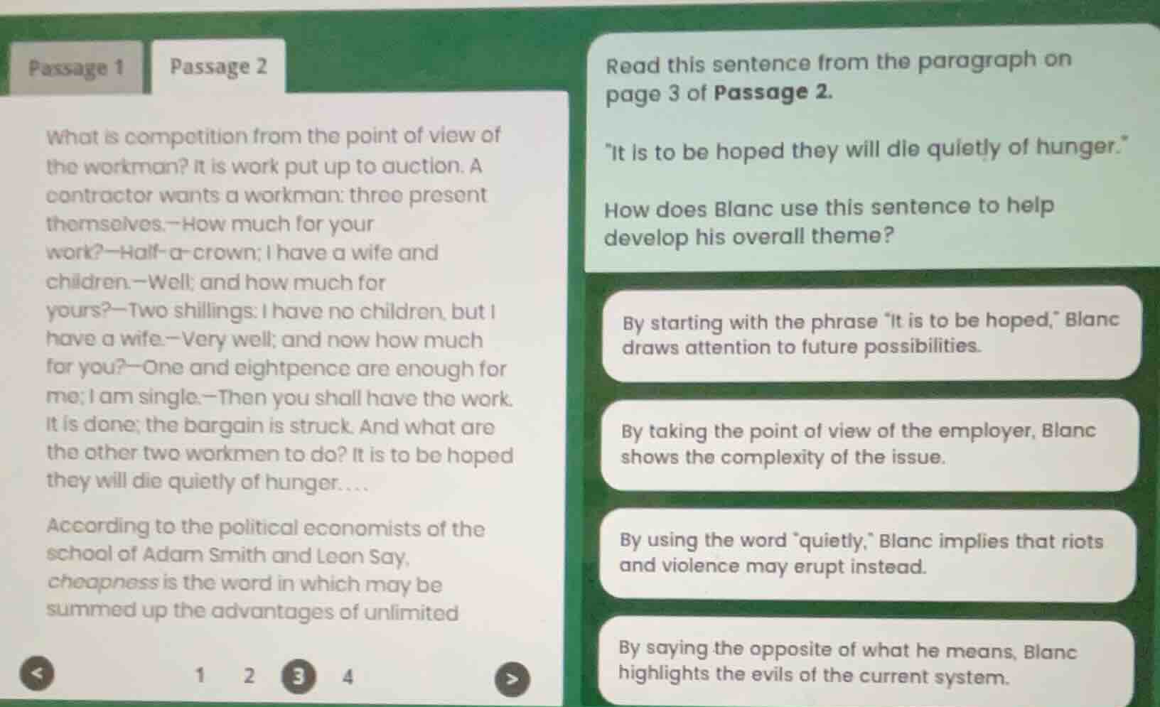 passage 1 passage 2 what is competition from the point of view of the w…