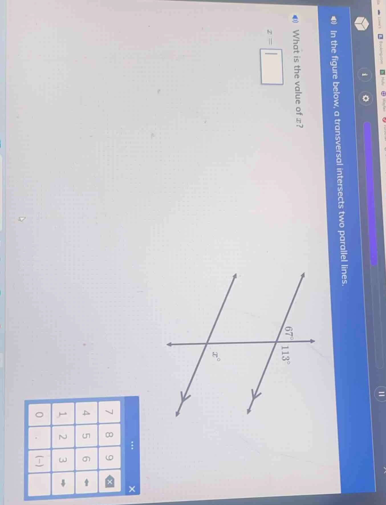 in the figure below, a transversal intersects two parallel lines. what …