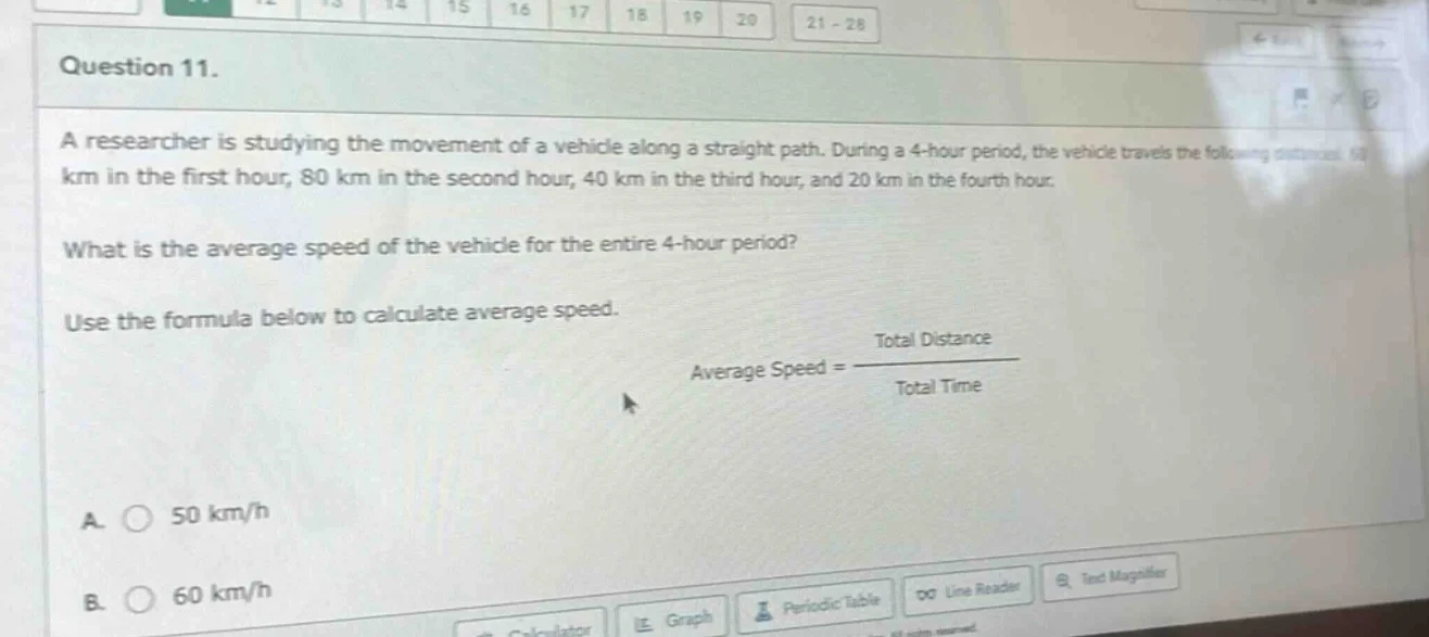 question 11. a researcher is studying the movement of a vehicle along a…
