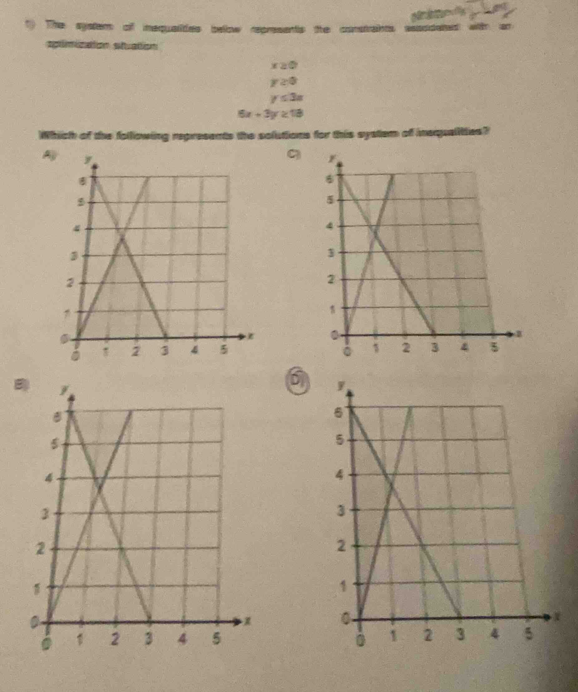 7) the system of inequalities below represents the constraints associat…