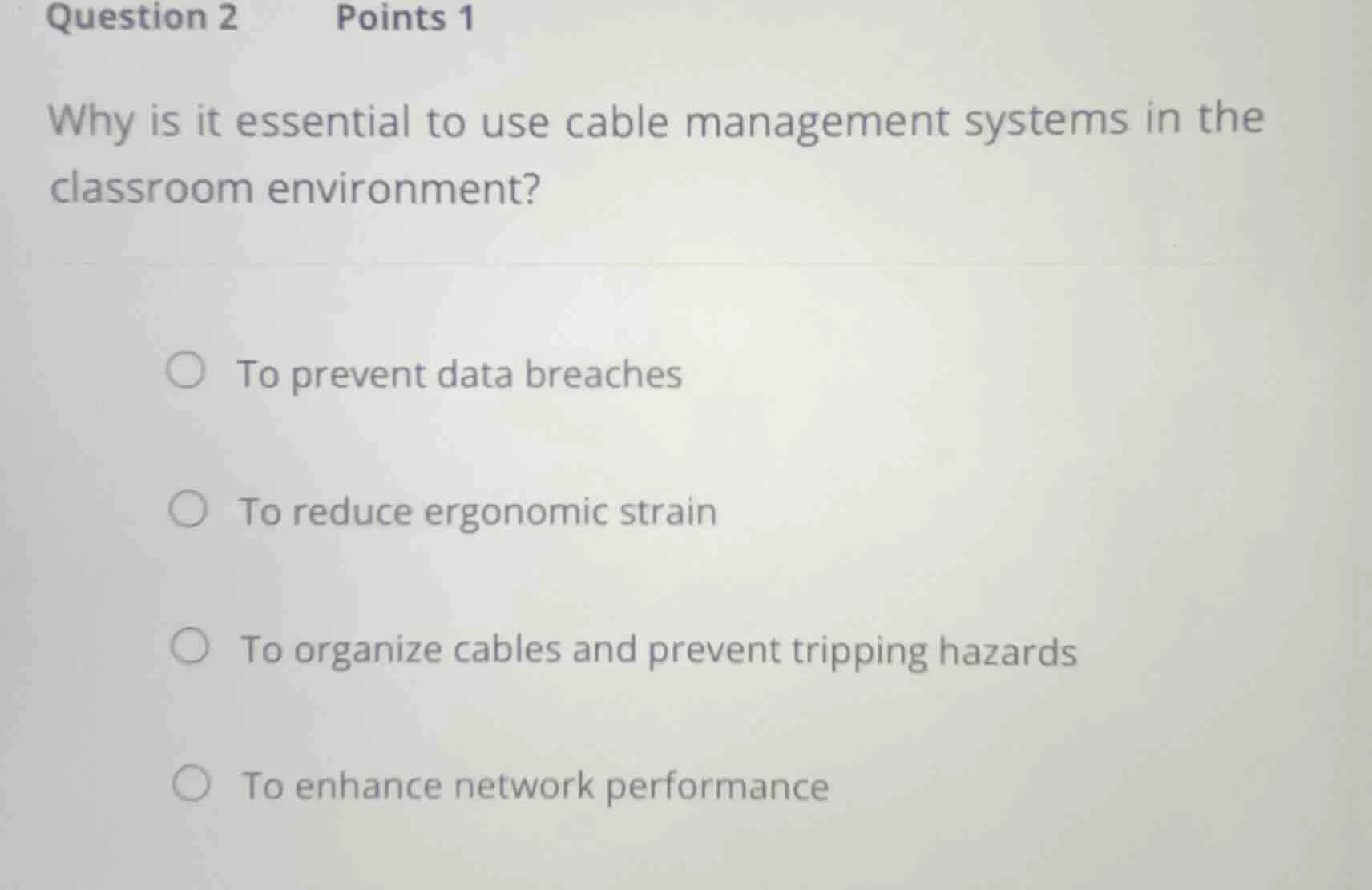 question 2 points 1 why is it essential to use cable management systems…