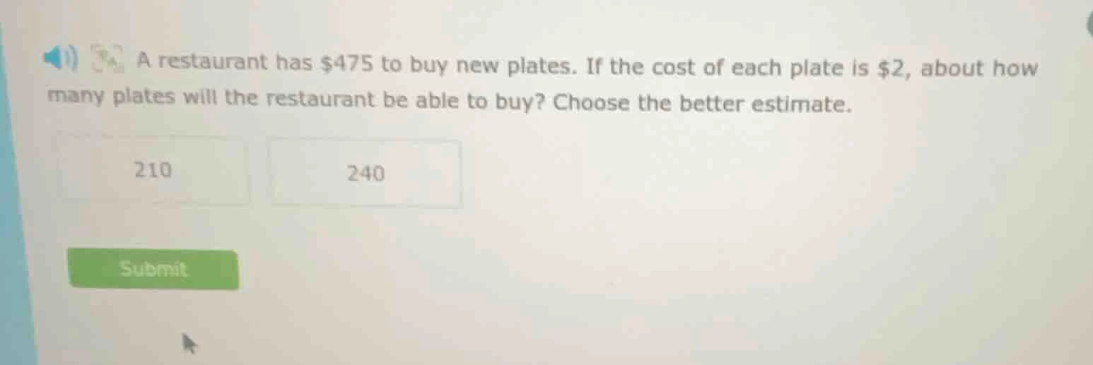 a restaurant has $475 to buy new plates. if the cost of each plate is $…