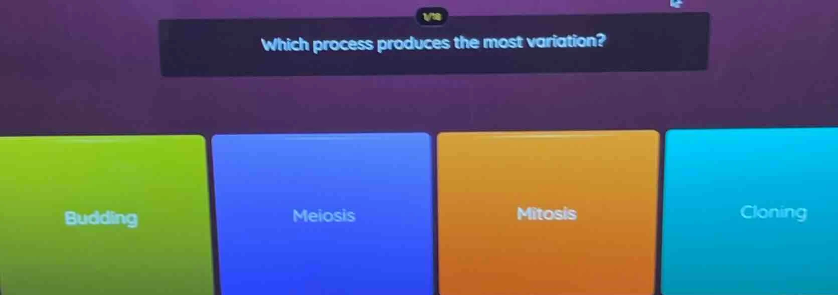 which process produces the most variation? budding meiosis mitosis clon…