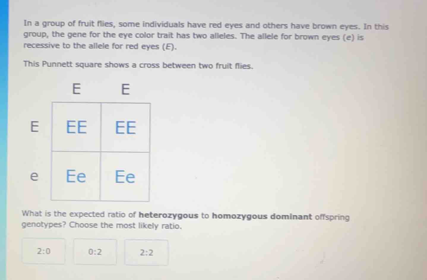 in a group of fruit flies, some individuals have red eyes and others ha…