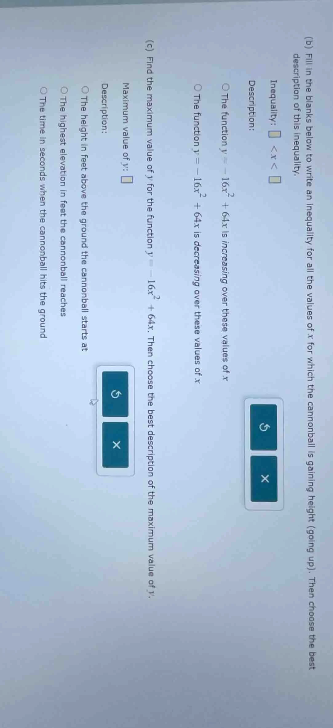(b) fill in the blanks below to write an inequality for all the values …