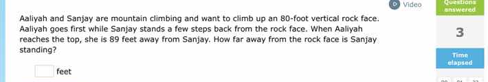 aaliyah and sanjay are mountain climbing and want to climb up an 80 - f…