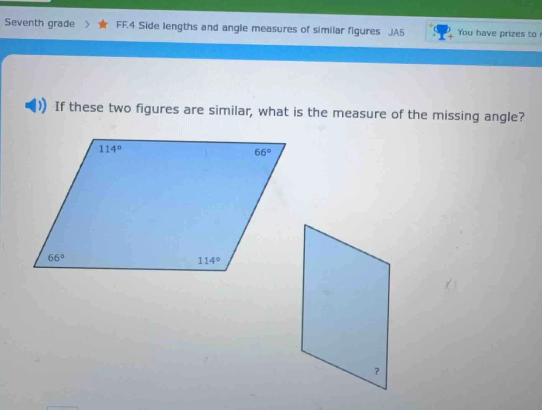 seventh grade > ★ ff.4 side lengths and angle measures of similar figur…
