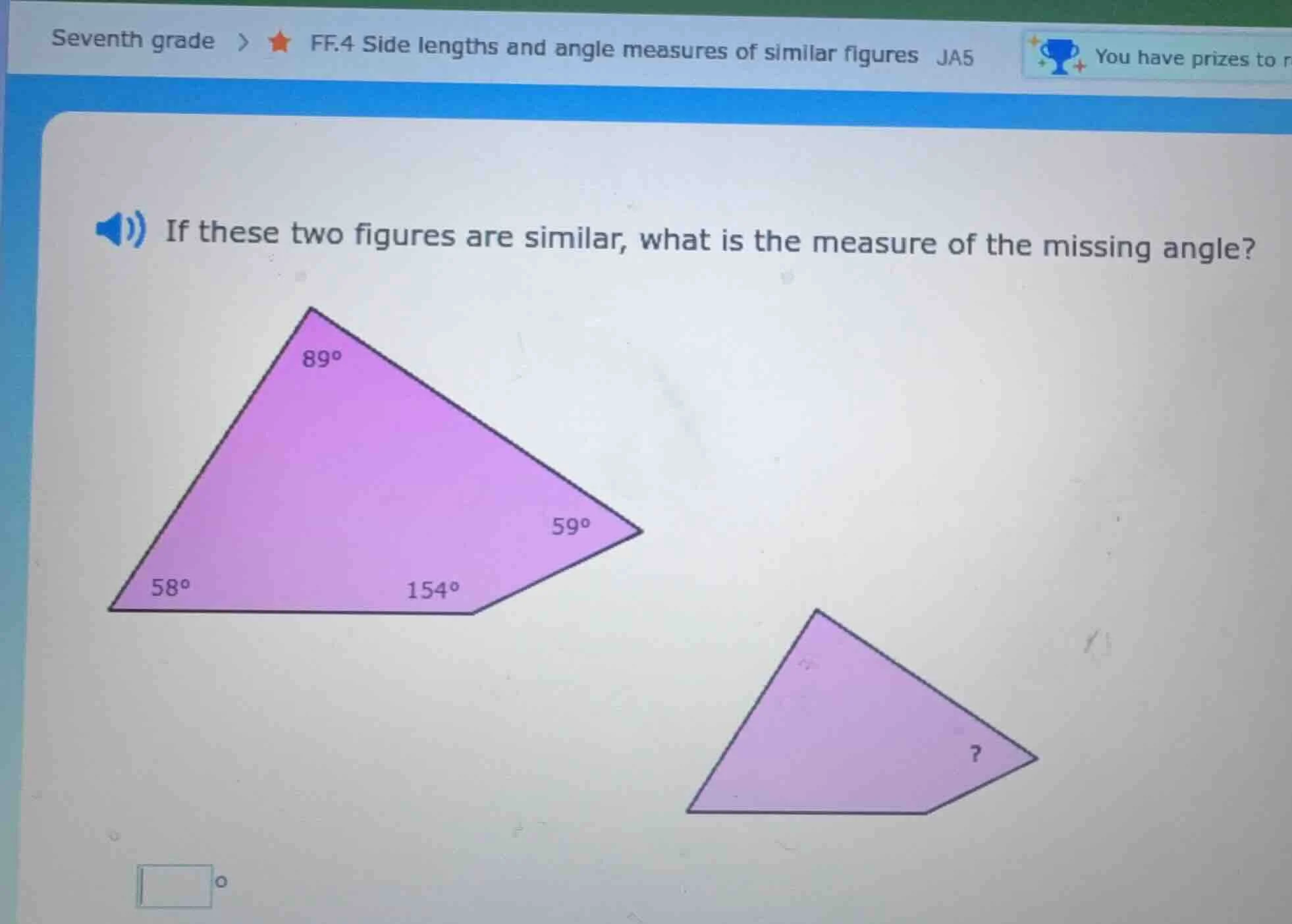 seventh grade > ★ ff.4 side lengths and angle measures of similar figur…