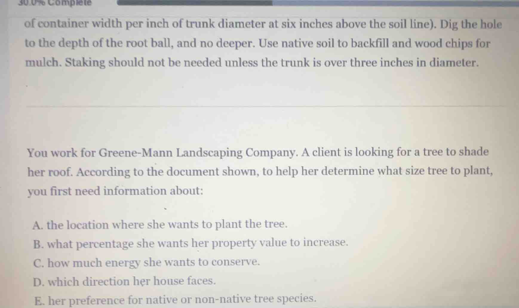 of container width per inch of trunk diameter at six inches above the s…