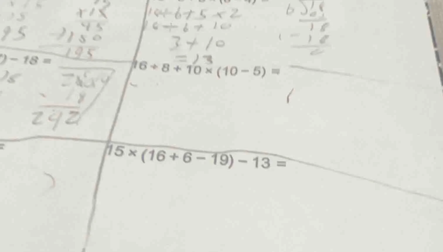 15×(16 + 6 - 19) - 13 =