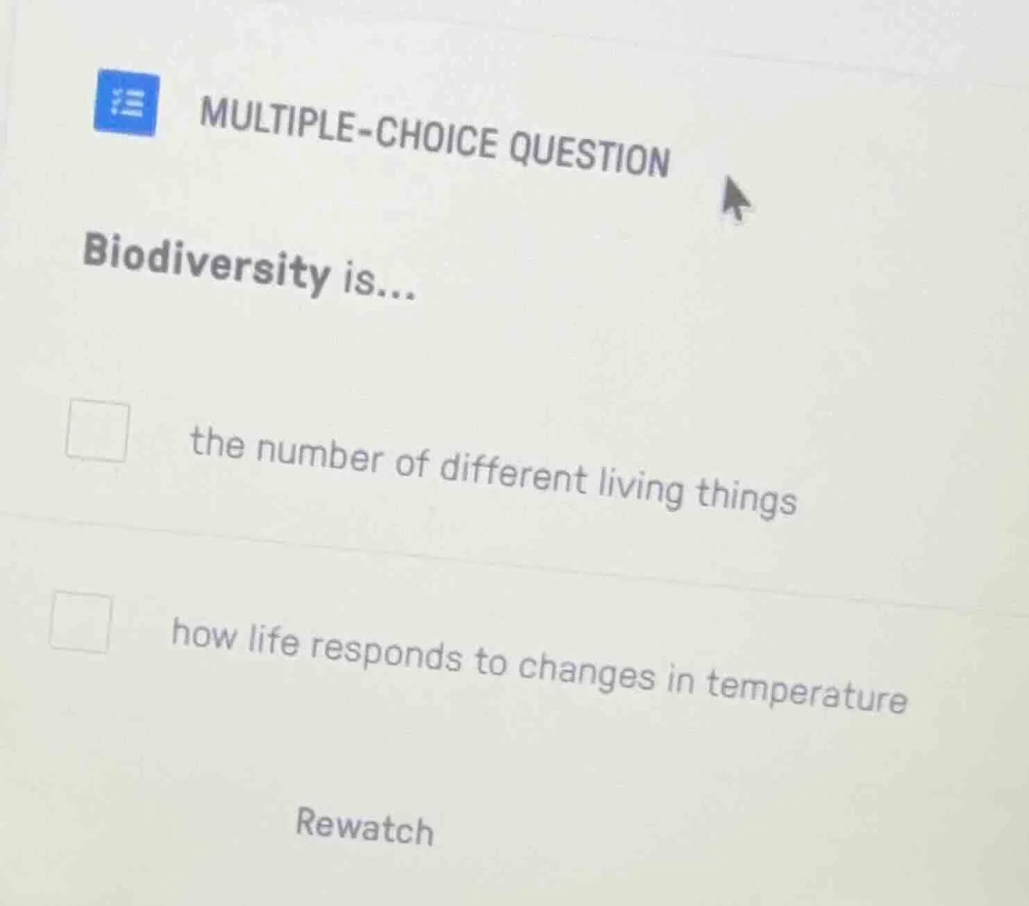 multiple-choice question biodiversity is... the number of different liv…