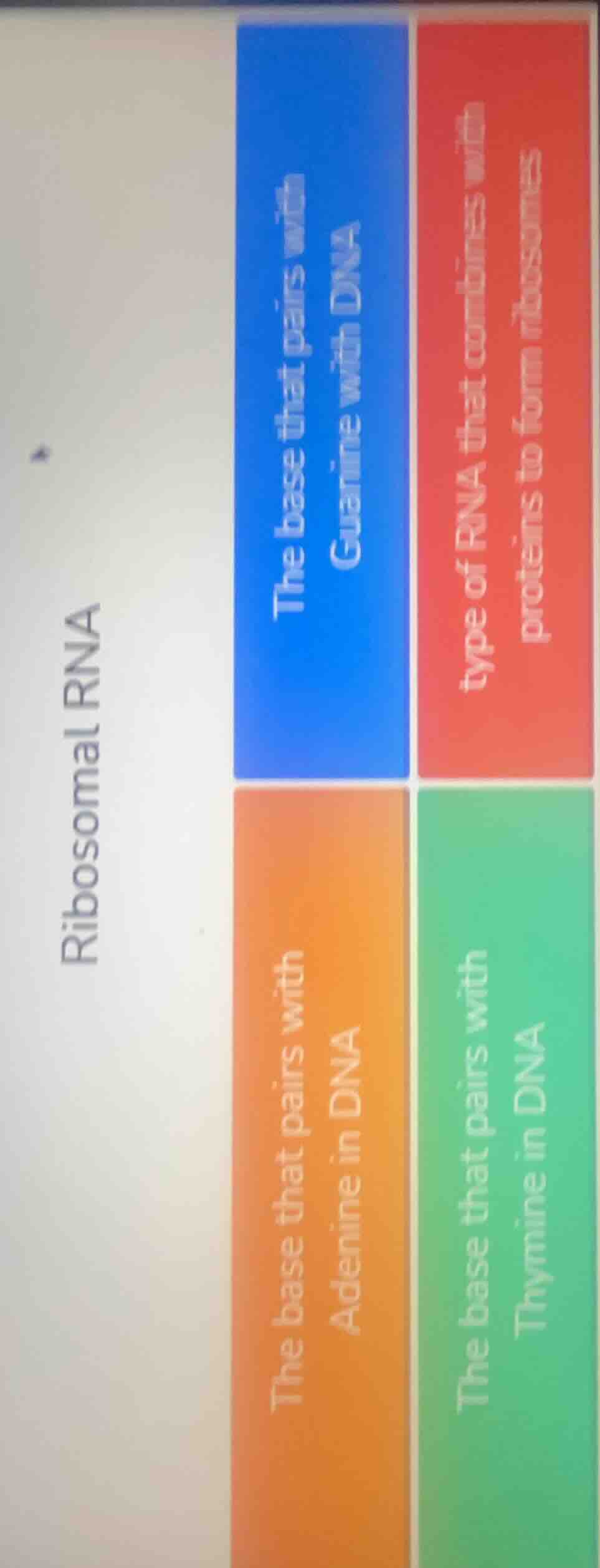 ribosomal rna the base that pairs with guanine with dna type of rna tha…