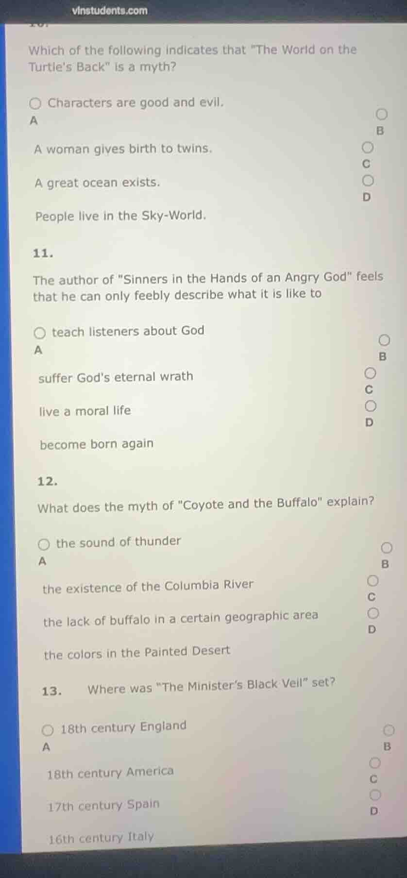 which of the following indicates that \the world on the turtles back\ i…