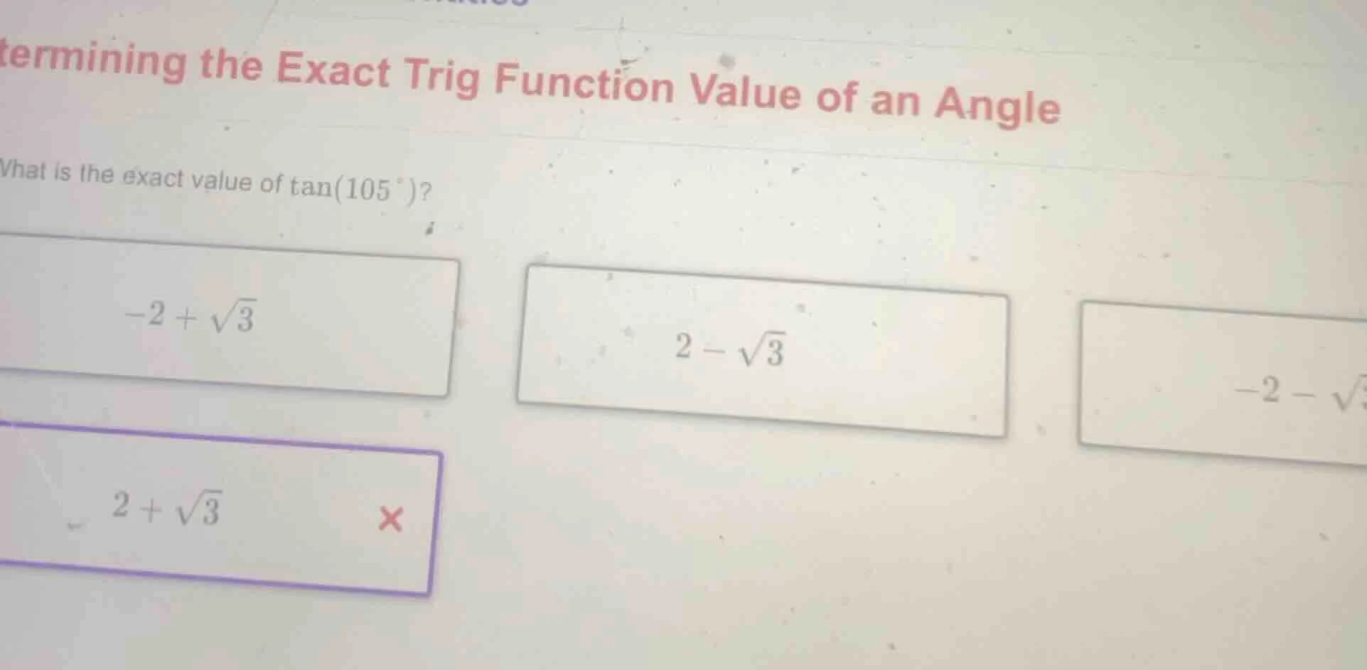 determining the exact trig function value of an angle what is the exact…