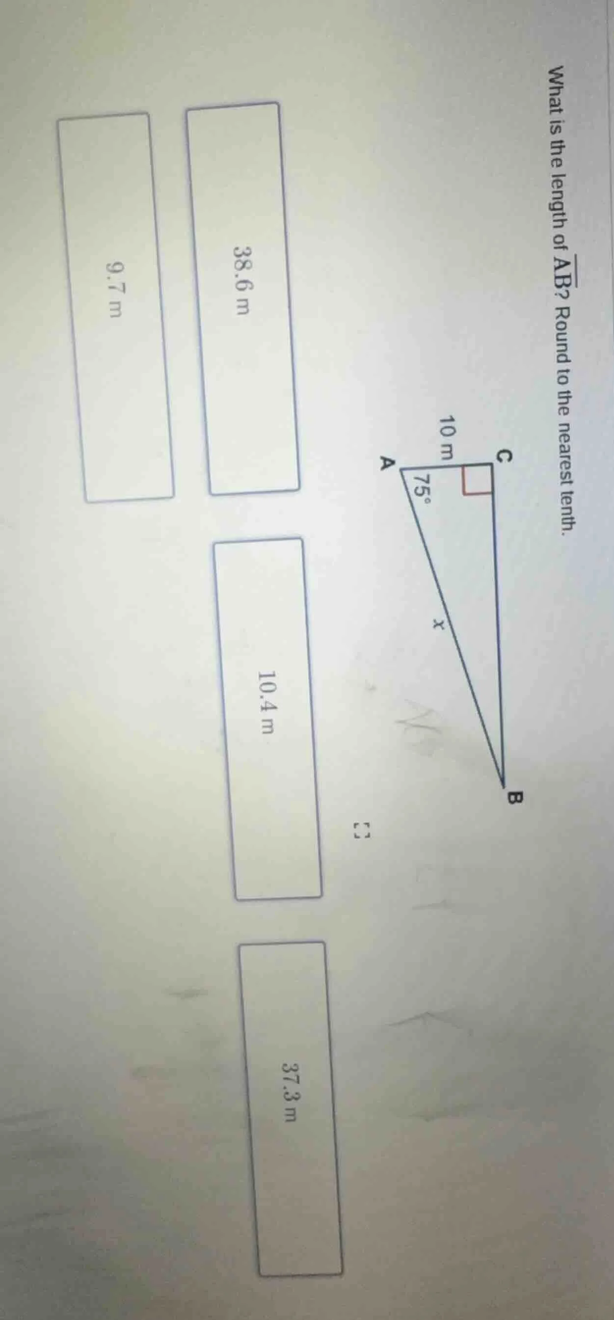 what is the length of \\(\\overline{ab}\\)? round to the nearest tenth.…